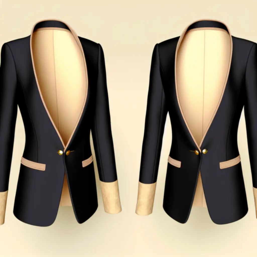 Modelka w dopasowanej czarnej marynarce o minimalistycznym kroju